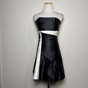 Jessica‎ McClintock VTG 80s Gunne Sax Party Dress 3/4 Satin Strapless Coquette